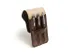 Etui pour 3 stylos Mika cuir de selle marron