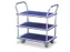 Lichte tafelwagen 3 etages draagverm. 120kg laadvlak 750x480mm blauw