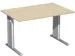 Bureau C-Poot HxBxD 680-800x1200x800mm Decor Esdoorn Zilverkleurig