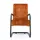 Luxe Vergaderstoel Dunton Cognac Velours Zwart Sledeframe