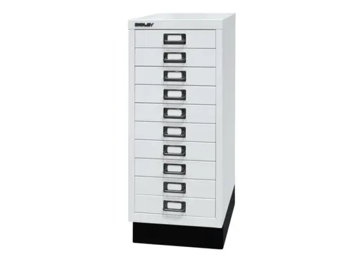 kantoor-ladekast HxBxD 670x279x380mm 10 laden romp verkeerswit staal