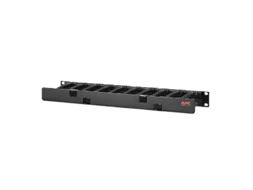 Horizontale kabelmanager, 1U x 4 inch diep, enkelzijdig met kap