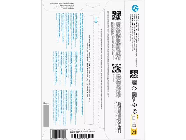 AA7N8A HP light fabric iron-on Transferfolie A4 10 vel helder
