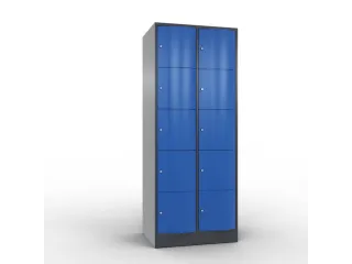 lockerkast,HxBxD 1950x770x640mm,2x5vakken,romp RAL7021,front RAL5010 - 2