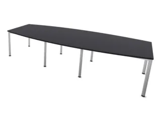 vergadertafel,HxBxD 740x3200x1400mm,vatvormig,CC-zwart - 1