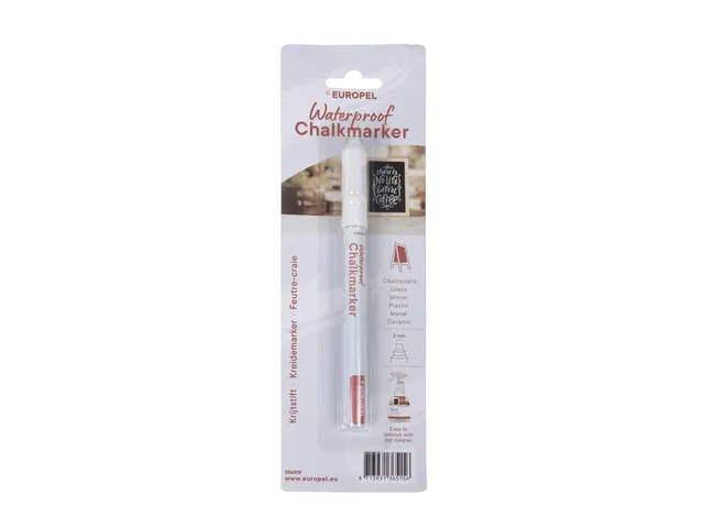 Krijtstift Europel watervast 1-3mm wit blister 1 stuk