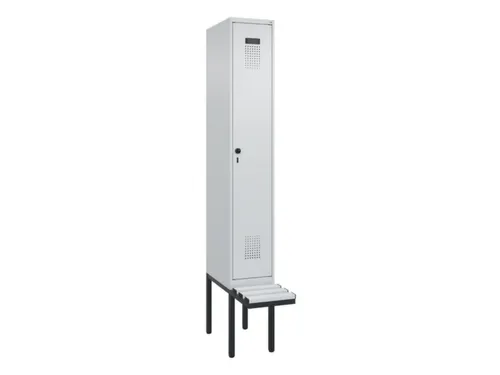 locker met bank,HxBxD 2120x300x815mm,1vak,vak B 300mm,draaigrendel