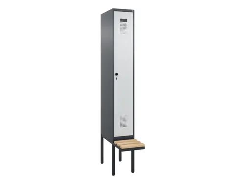 locker met bank,HxBxD 2120x300x815mm,1vak,vak B 300mm,draaigrendel
