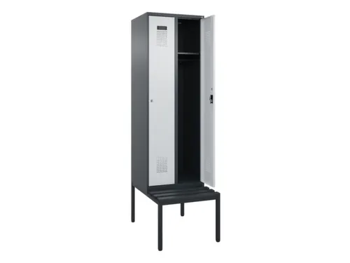 locker met bank,HxBxD 2120x600x815mm,2vak,vak B 300mm,cilinderslot