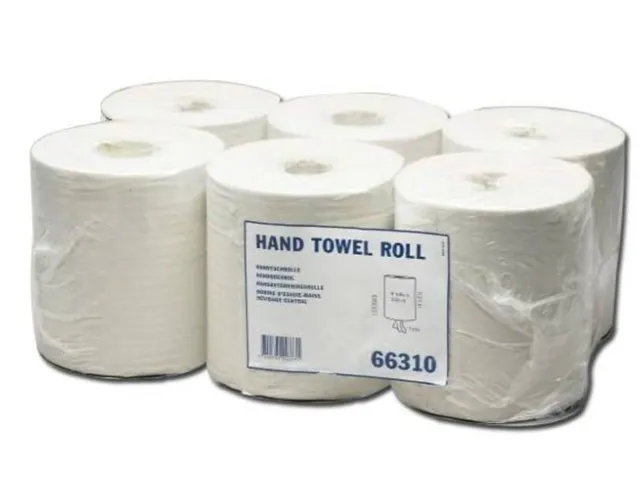 Blanco Centerfeed Poetspapier 1-laags wit scheurhuls 350m 20cm 6rol