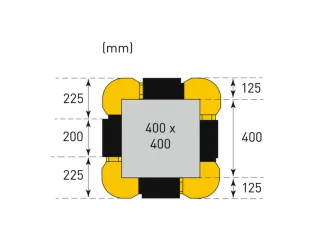 zuilbescherming,verlengingselement,HxL 1100x200mm,PE,zwart - 5