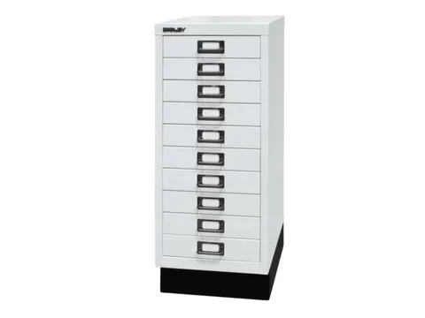 kantoor-ladekast HxBxD 670x279x380mm 10 laden romp verkeerswit staal