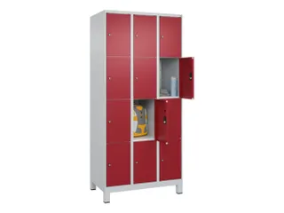 lockerkast,HxBxD 1950x900x500mm,3x4vakken,vak B 300mm,cil.-slot,voeten - 1