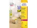 Etiquettes laser Avery 63,5mm rond jaune fluo 25 feuilles