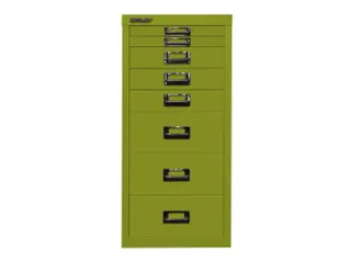 kantoor-ladekast HxBxD 590x279x380mm 8 laden romp + front groen staal - 1
