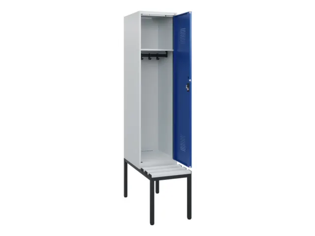 locker met bank,HxBxD 1950x400x815mm,1vak,vak B 400mm,cilinderslot