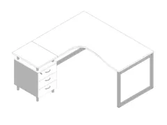 Bureauset Bureau Staand Ladeblok Links 730x1600x1650mm Wit Zilver