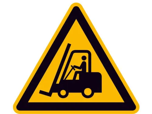 Waarschuwingsbord,Waarschuwing: Vorkheftrucks,Sticker,Folie