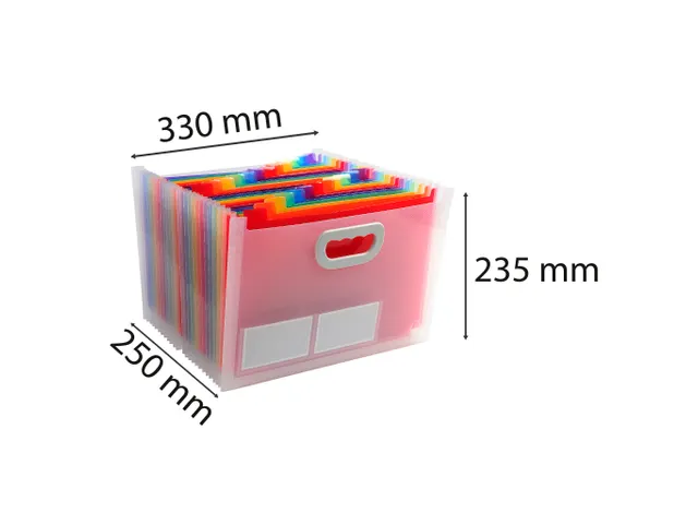 Sorteermap PP CRYSTAL handvat 24vak