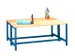 banc double,LxP 1000x740mm,barrettes en bois hêtre,piètement RAL5010