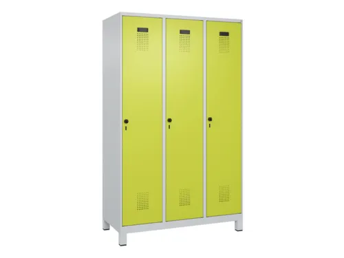 locker,HxBxD 1950x1200x500mm,3vak,vak B 400mm,draaigrendel,voeten