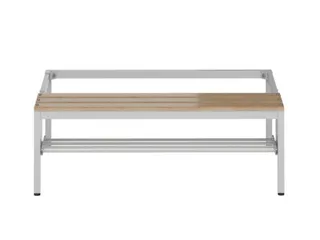 Zitbank v. garderobekast/lockersysteem 420x1185x800mm hardhout rooster - 2