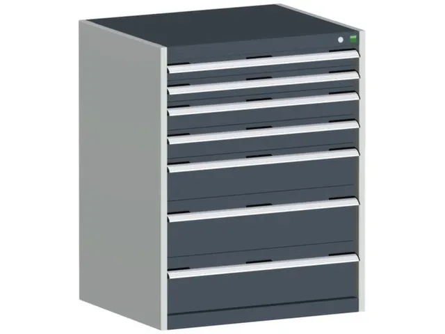 ladekast 1000x800x750mm 7laden zware lasten RAL7035 front RAL7016