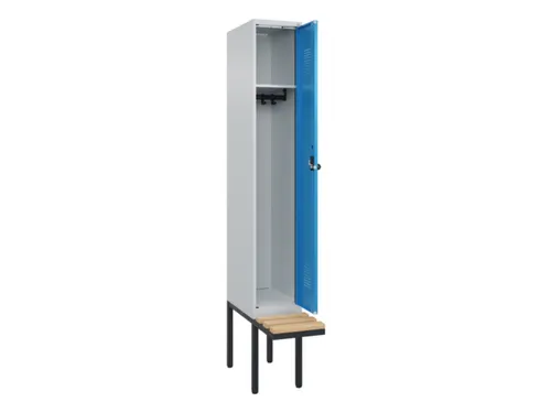 locker met bank,HxBxD 2120x300x815mm,1vak,vak B 300mm,draaigrendel