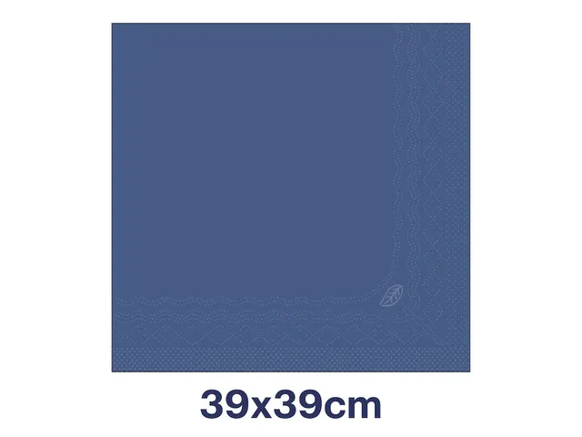 Serviette Soft dinner 3 épaisseurs 39x39cm pli 1/4 bleu foncé