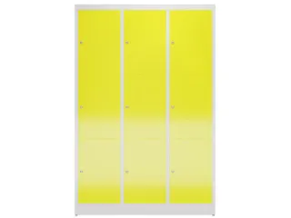 Lockerkast 1800x1185x500mm 3x3 vakken cilinderslot, sokkel, RAL1018 - 2