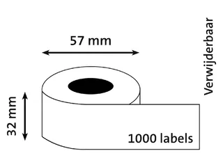 Labeletiket Quantore 11354 57x32mm wit - 2