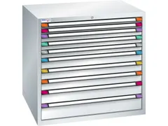 ladekast HxBxD 1000x1005x695mm 10laden RAL7035 front RAL7035