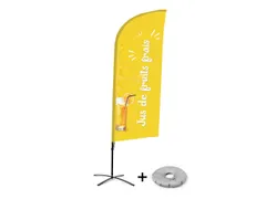 Horecavlag Alu Wind complete set "Jus de Fruits" kruisvoet Zwart