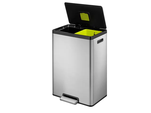 Ecocasa Ii Recycling Pedaalemmer Mat RVS 20 Liter + 20 Liter