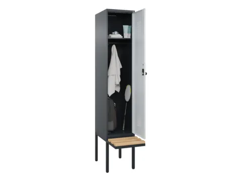locker met bank,HxBxD 2120x400x815mm,1vak,vak B 400mm,draaigrendel