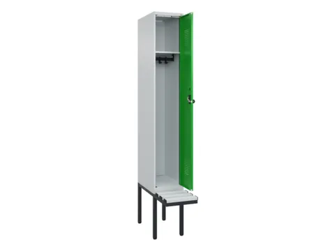 locker met bank,HxBxD 2120x300x815mm,1vak,vak B 300mm,draaigrendel