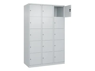 lockerkast,HxBxD 1850x1200x500mm,3x5vakken,vak B 400mm,cil.-slot - 1
