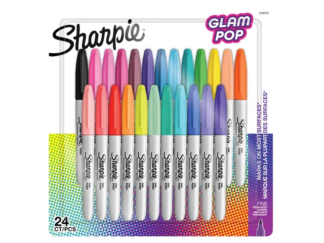 Feutre Sharpie Glampop Fin assorti blister 24 pièces
