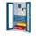 Materiaalkast Vensterdeuren 1950x1000x600mm 4laden 2legborden Ral5010