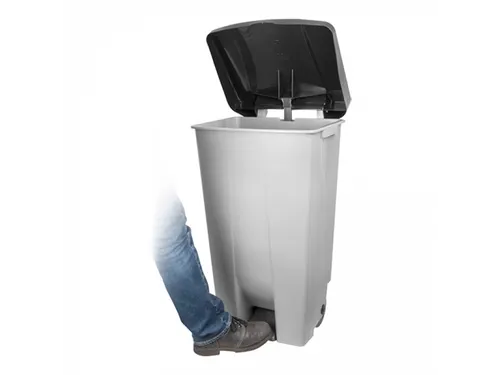 Denox Pedaalafvalbak Verrijdbaar 120 Liter Grijs
