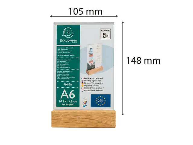 Folderhouder A6 vert icaal houten voet