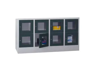 lockerkast,HxBxD 855x1600x500mm,4x2vakken,RAL7035,front RAL7016 - 2
