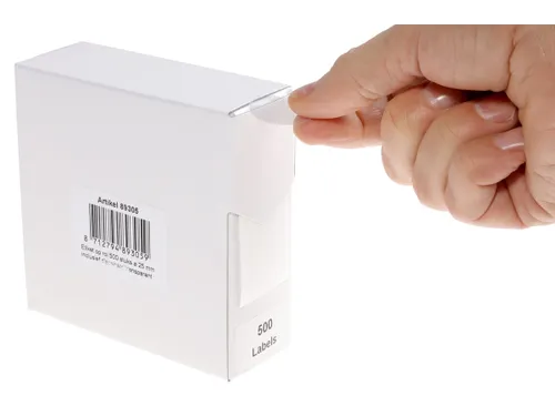 Ronde Etiketten, Diameter 25 Mm, Rol Van 500 Stuks, Transparant