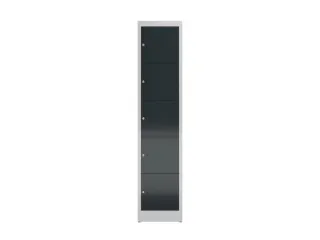 Lockerkast 1800x415x500mm 1x5 vakken cilinderslot, sokkel, RAL7016 - 3