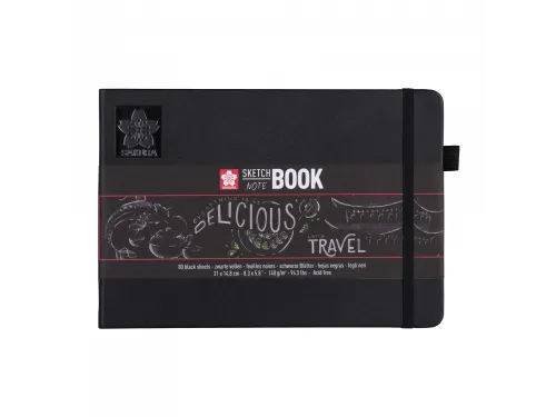 Schetsboek Sakura 80 zwarte vellen 140gr 210x148mm zwart