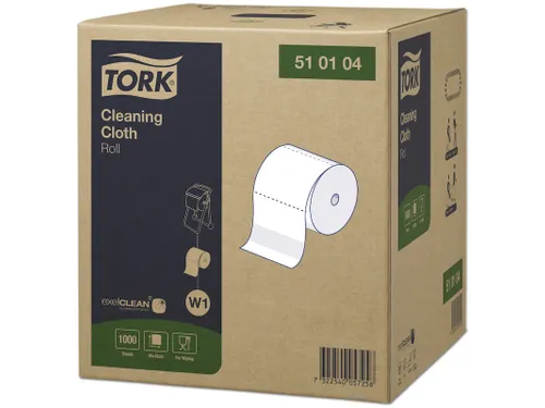 Reinigingsdoek Tork W1 herbruikbaar nonwoven 1000 vel wit 510104