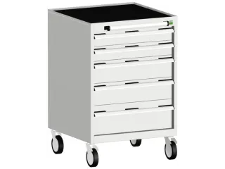ladekast verrijdbaar 980x650x650mm 5laden romp RAL7035 front RAL7035 - 1