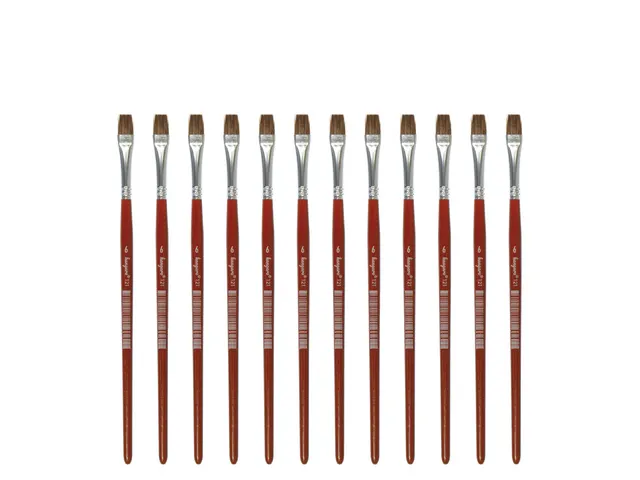 Penseel Kangaro Serie 121 plat Nr. 6 geitenhaar doos 12 stuks