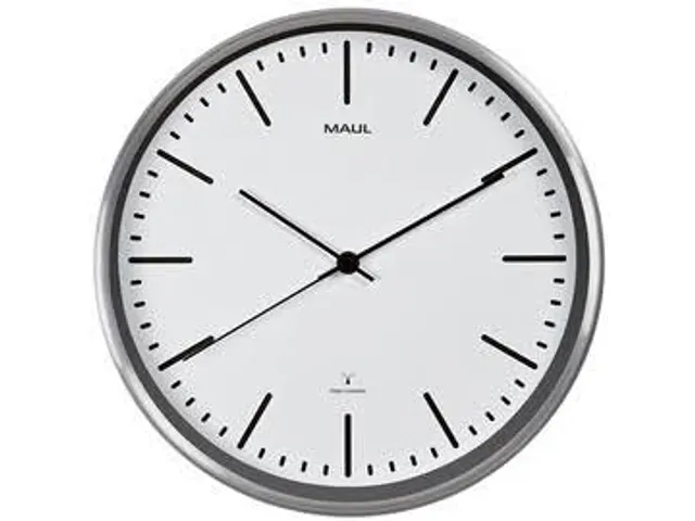 Wandklok MAUL Fly RC Ø305x45mm aluminium frame wit incl. batterij