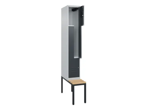 Z-garderobekast,HxBxD 2120x300x815mm,2vak,vak B 300mm,cil.-slot